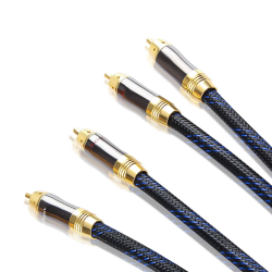 Cable RCA Estéreo de 5 Metros Blindado Audio Hifi Receiver Subwoofer