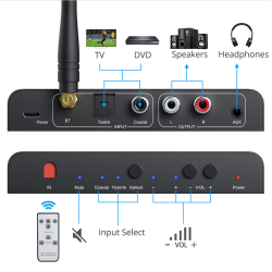 Conversor de Audio DAC Hifi con Receptor Bluetooth Prozor 192khz Control Remoto