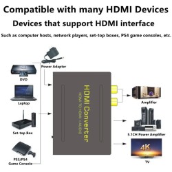 Extractor de Audio HDMI Digital Óptico SPDIF con Salida RCA